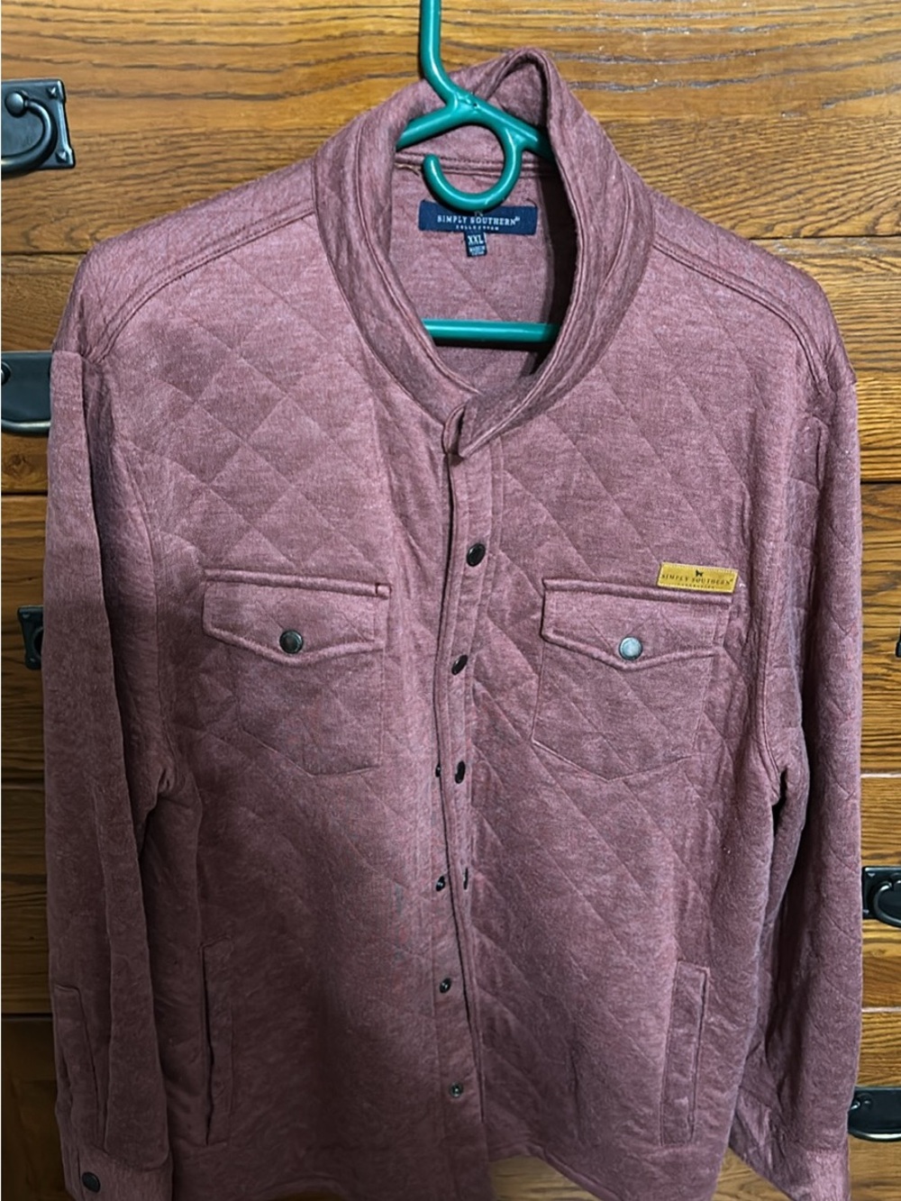 Simply Southern Men's Quilted Mauve Shirt Jacket